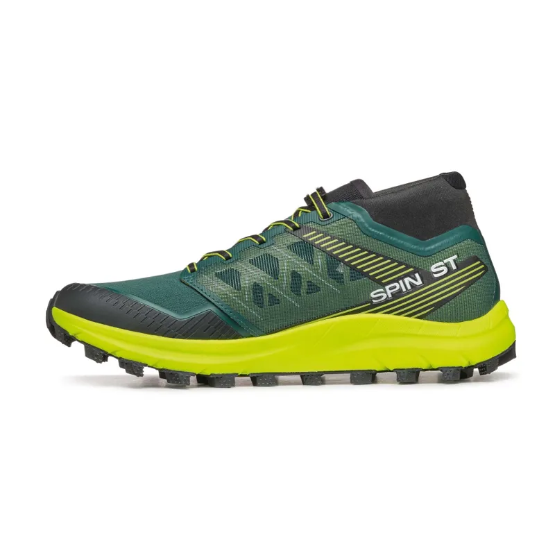 Scarpa Mens Spin ST Shoes - Dark Green Lime-2
